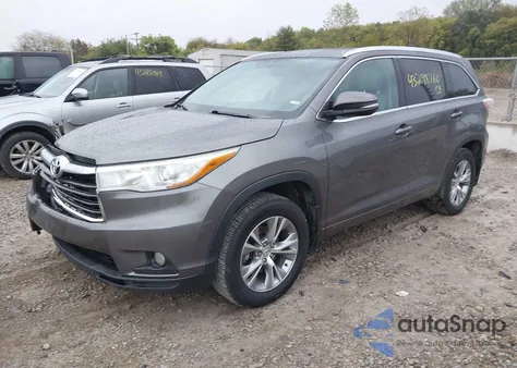 2015 Toyota Highlander Xle V6 from USA, damaged, VIN 5TDJKRFH2FS198098